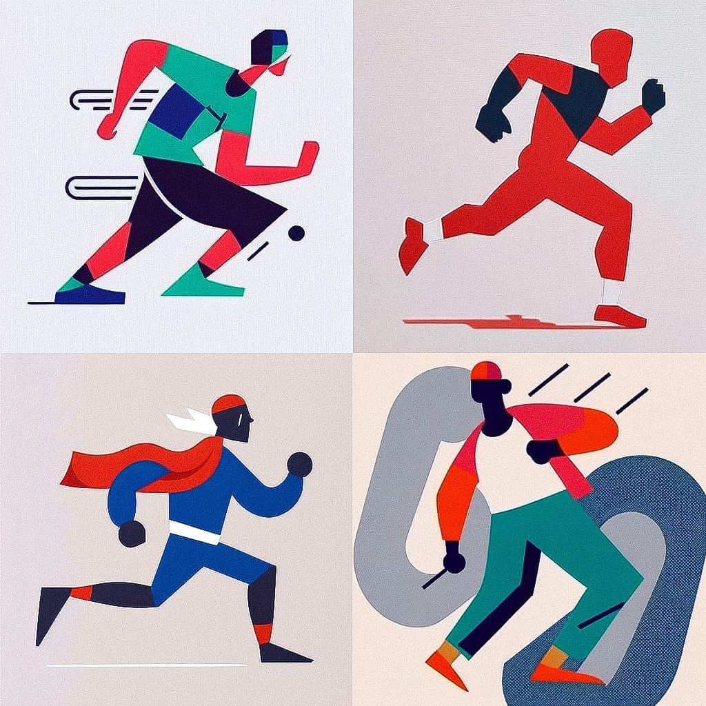 Geoff McFetridge style, Midjourney Niji 4, render 1 of 4