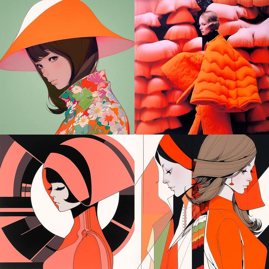 Geoffrey Beene style, Midjourney Niji 5, render 1 of 4