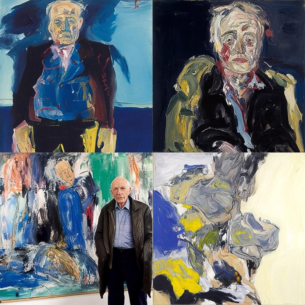 Georg Baselitz style, Midjourney Niji 4, render 1 of 4
