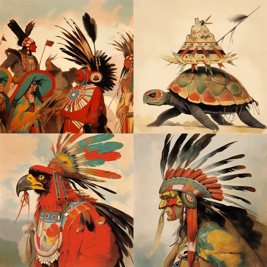 George Catlin style, Midjourney Niji 5, render 1 of 4