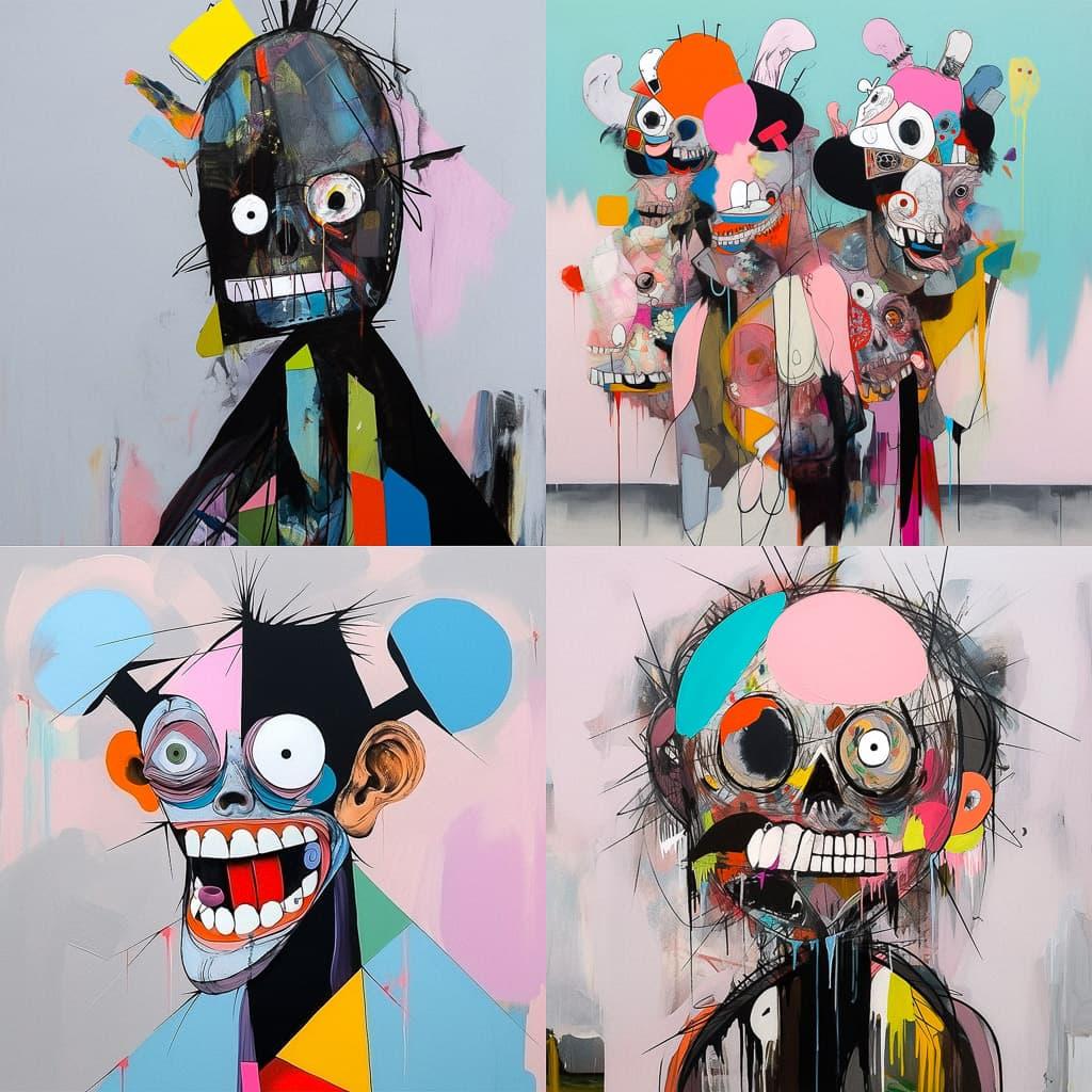 George Condo style, Midjourney Niji 5, render 1 of 4