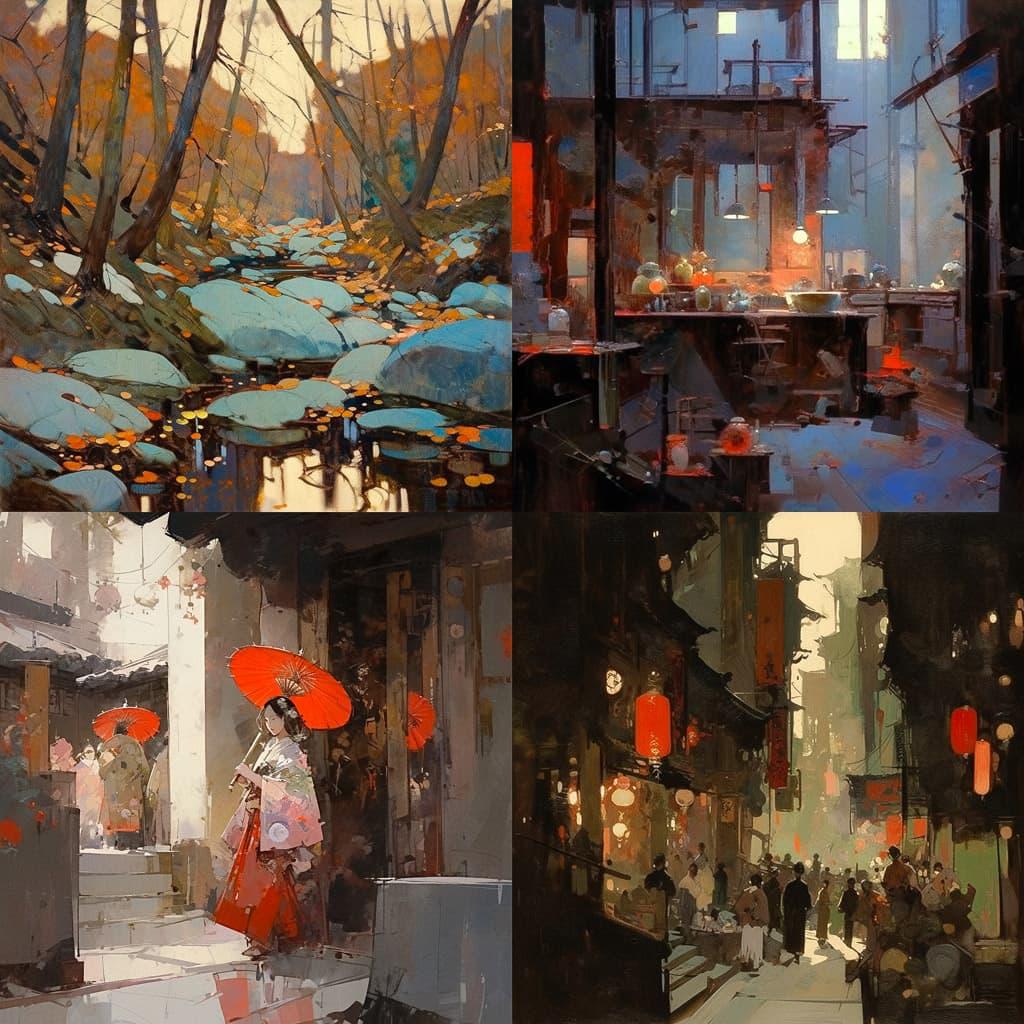 George Luks style, Midjourney Niji 4, render 1 of 4