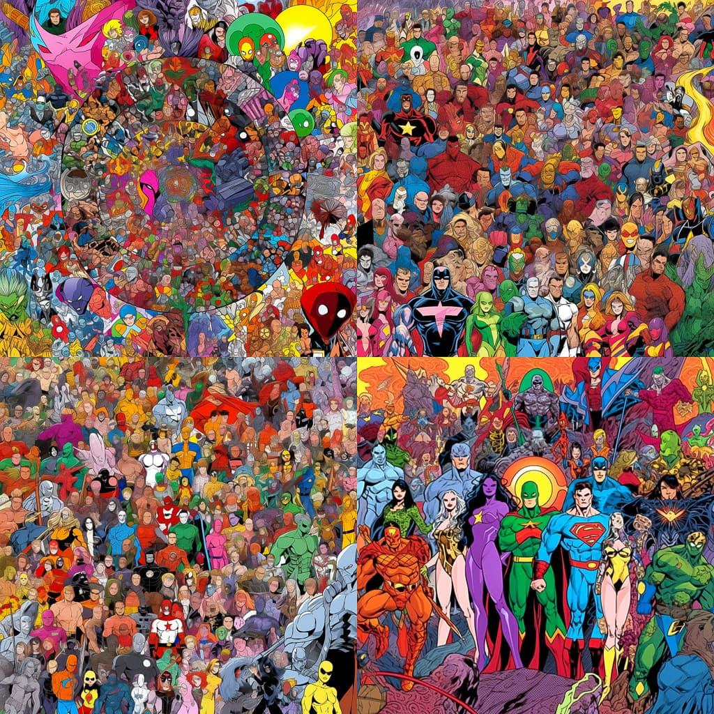 George Perez style, Midjourney Niji 5, render 1 of 4