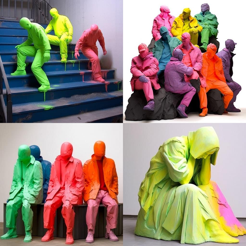 George Segal style, Midjourney Niji 5, render 1 of 4