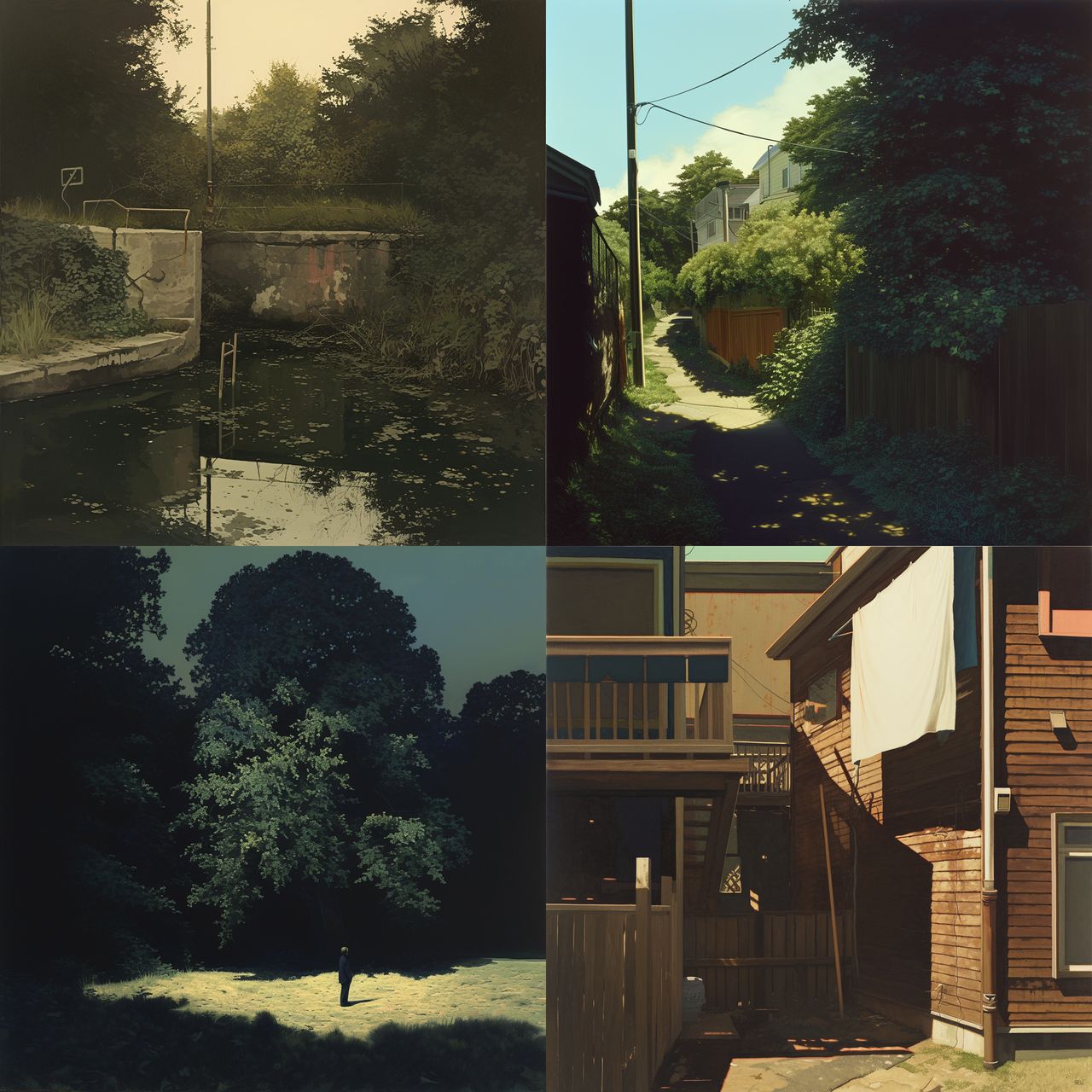 George Shaw style, Midjourney Niji 6, render 1 of 4