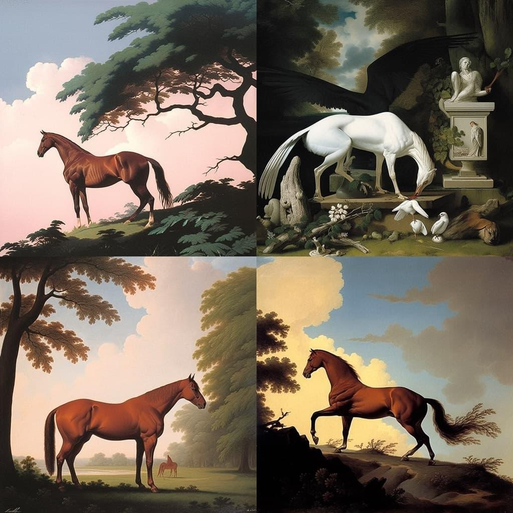 George Stubbs style, Midjourney Niji 5, render 1 of 4