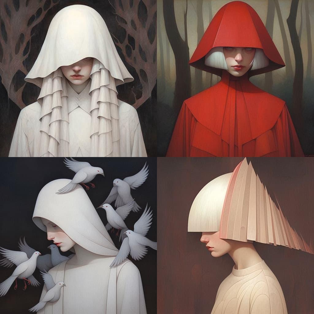 George Underwood style, Midjourney Niji 5, render 1 of 4