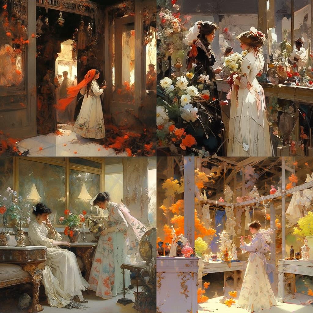 Georges Clairin style, Midjourney Niji 5, render 1 of 4
