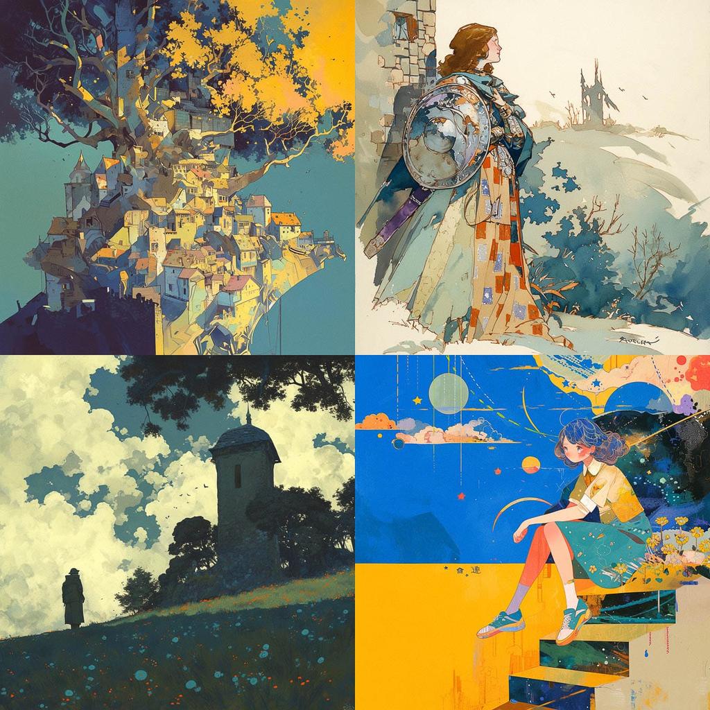 Georges Rochegrosse style, Midjourney Niji 5, render 1 of 4