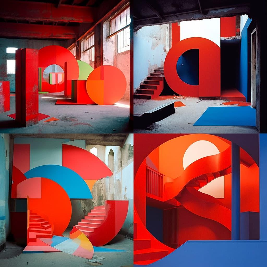 Georges Rousse style, Midjourney Niji 5, render 1 of 4