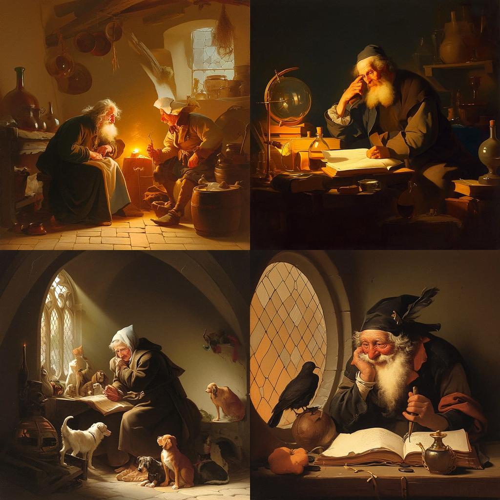 Gerrit Dou style, Midjourney Niji 5, render 1 of 4