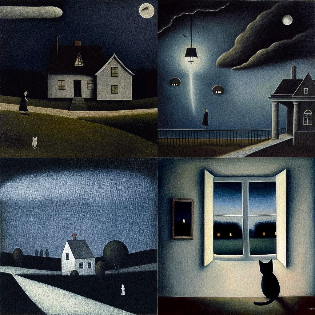 Gertrude Abercrombie style, Midjourney Niji 4, render 1 of 4