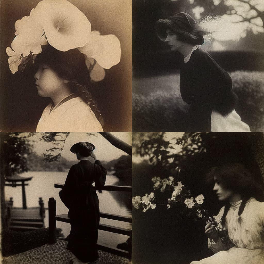 Gertrude Kasebier style, Midjourney Niji 5, render 1 of 4