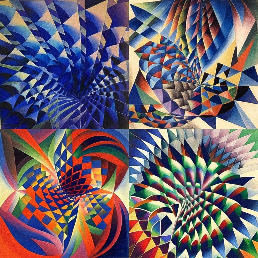 Giacomo Balla style, Midjourney Niji 4, render 1 of 4