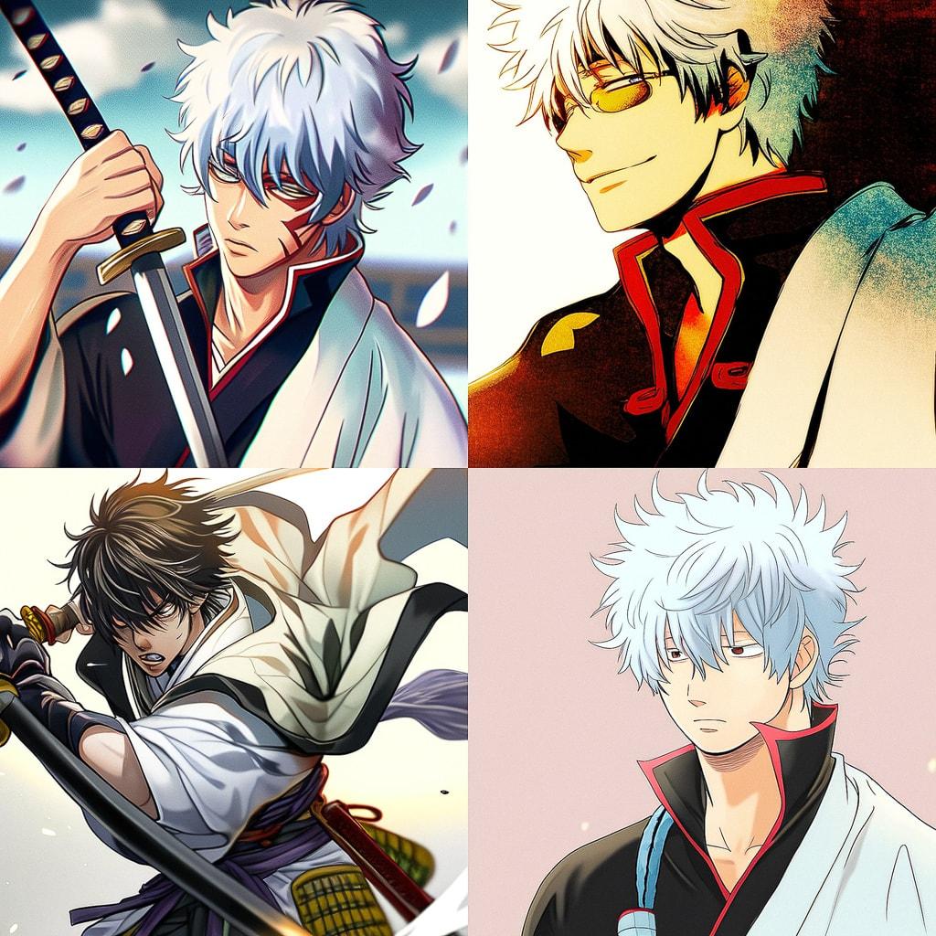 Gintama style, Midjourney Niji 4, render 1 of 4