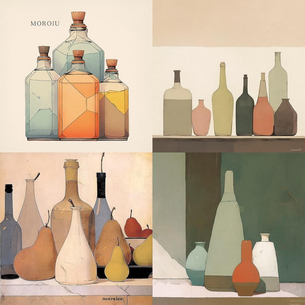 Giorgio Morandi style, Midjourney Niji 5, render 1 of 4
