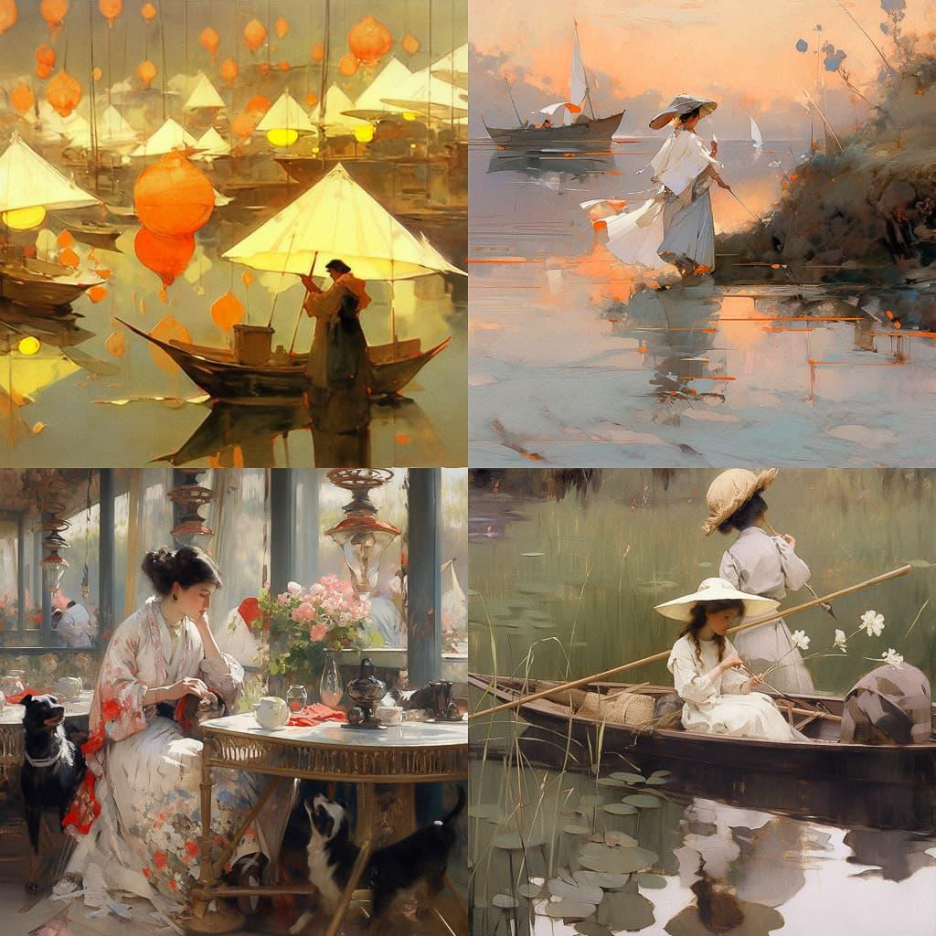 Giuseppe de Nittis style, Midjourney Niji 5, render 1 of 4