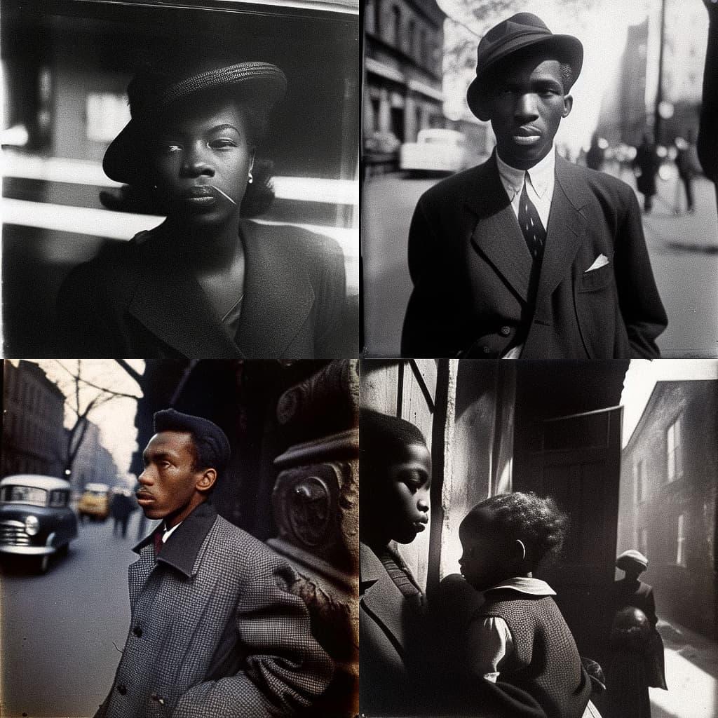 Gordon Parks style, Midjourney Niji 5, render 1 of 4