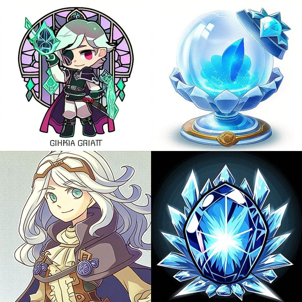 Graal glass style, Midjourney Niji 4, render 1 of 4