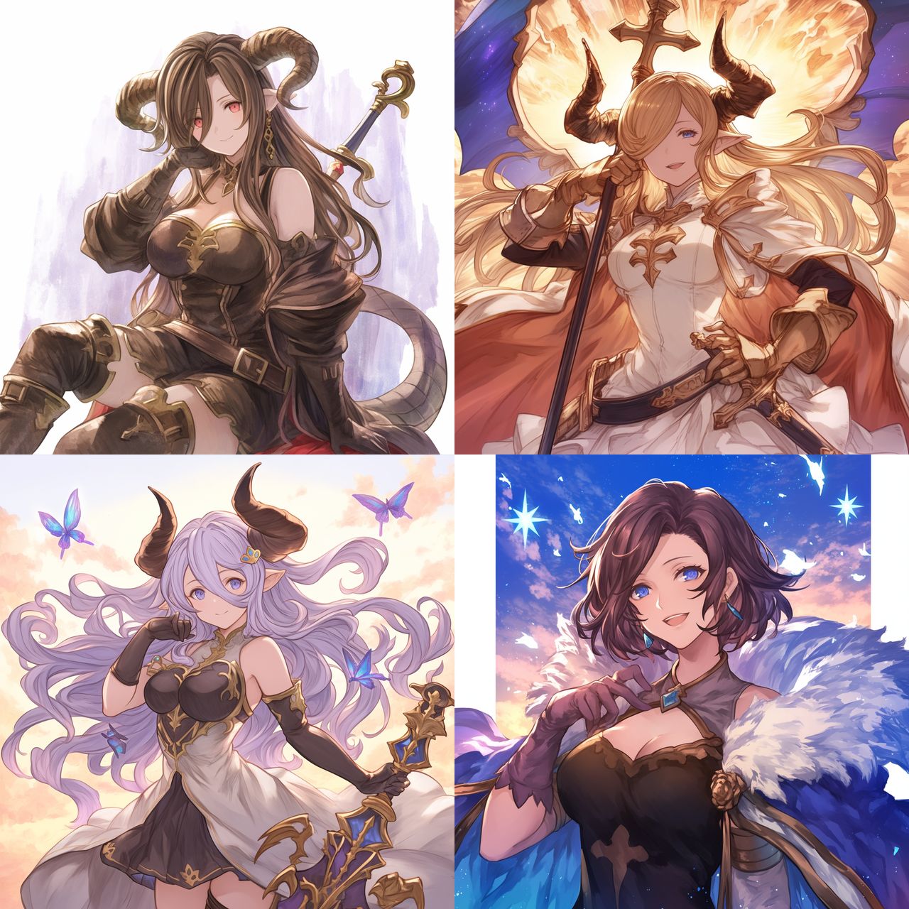 Granblue Fantasy style, Midjourney Niji 6, render 1 of 4