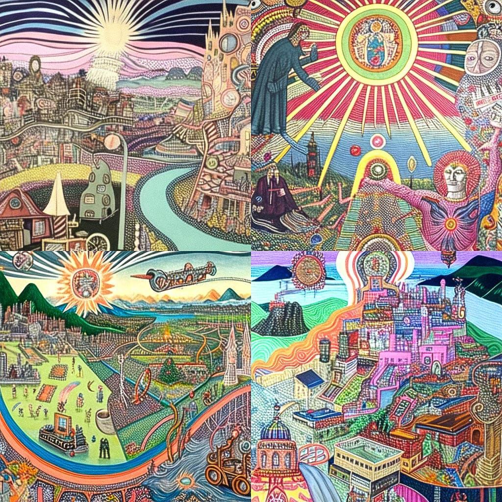 Grayson Perry style, Midjourney Niji 5, render 1 of 4
