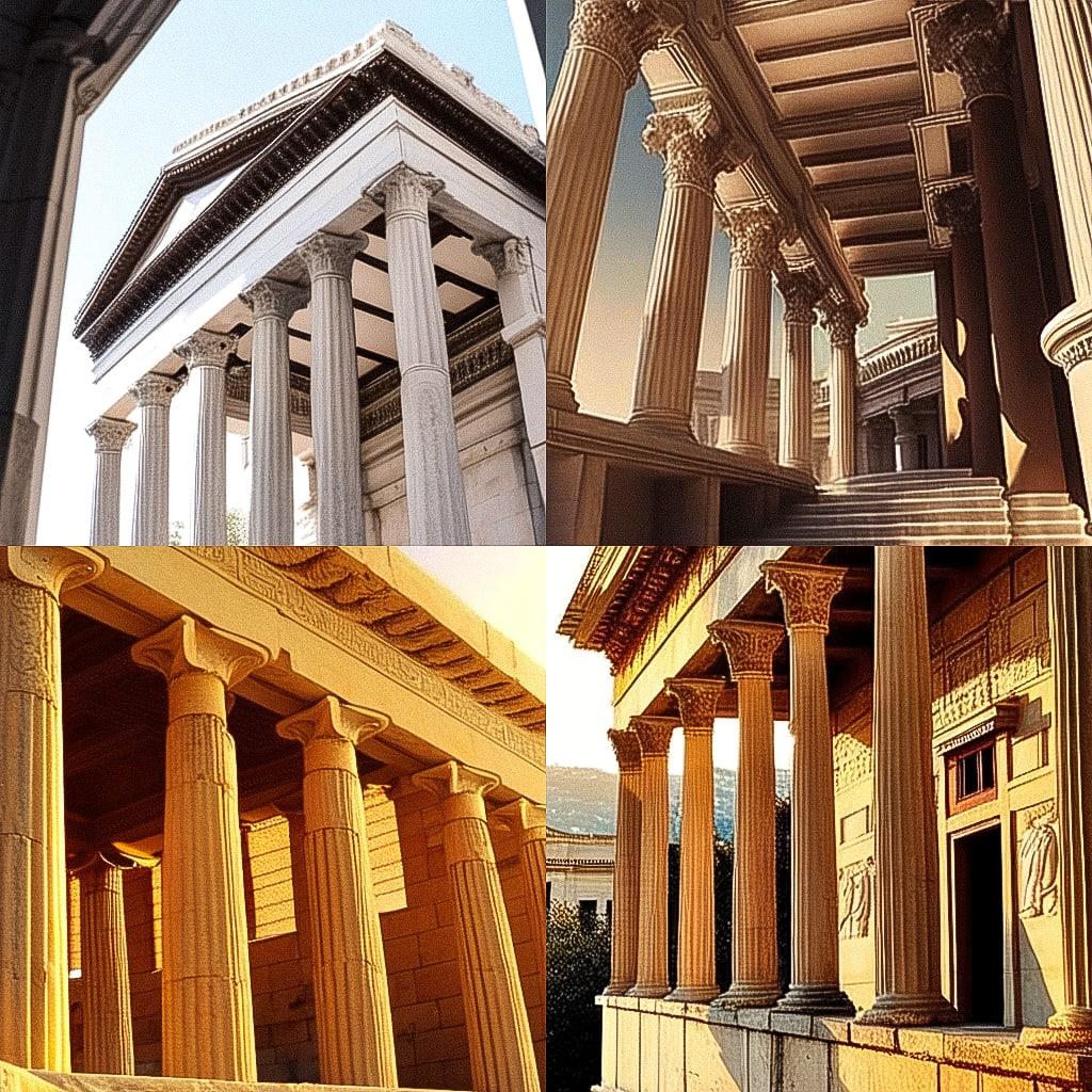 Greek architecture style, Midjourney Niji 4, render 1 of 4