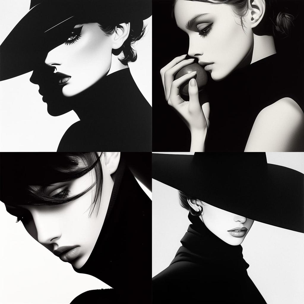 Greg Gorman style, Midjourney Niji 5, render 1 of 4