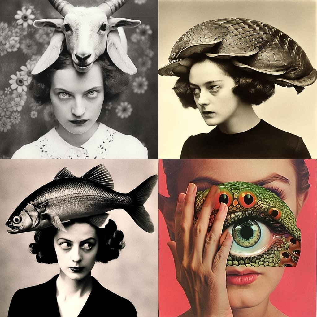 Grete Stern style, Midjourney Niji 5, render 1 of 4