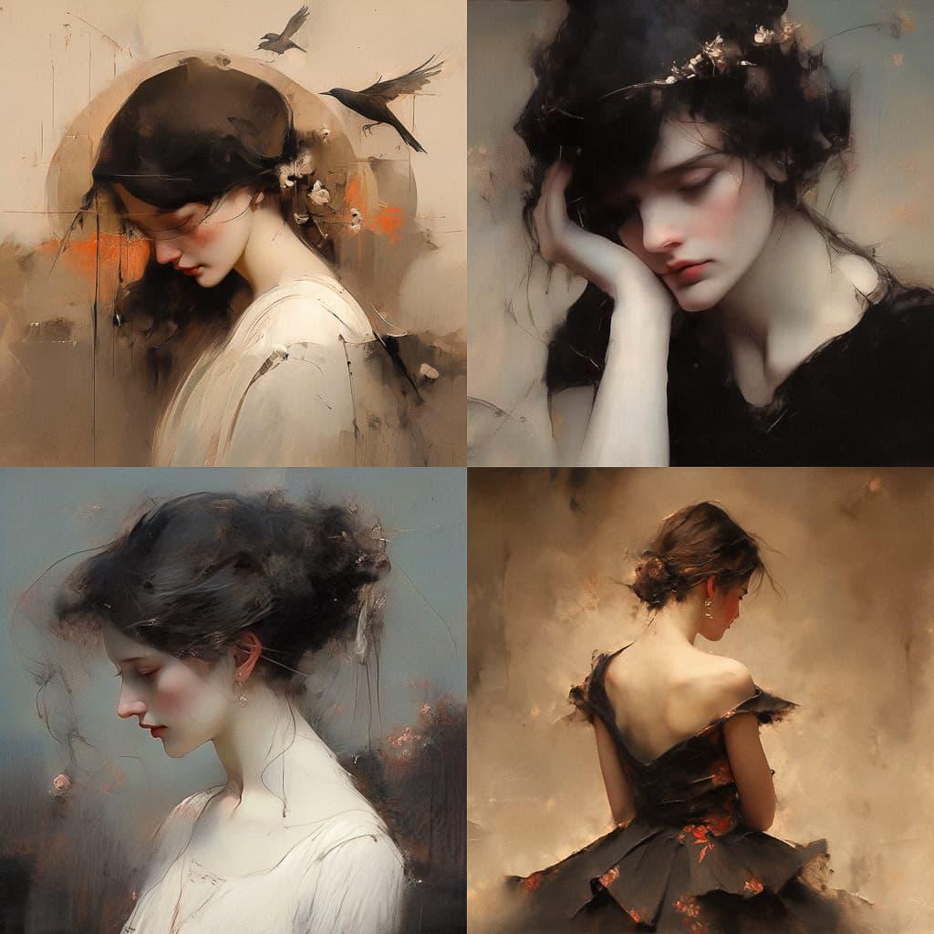 Grigory Gluckmann style, Midjourney Niji 5, render 1 of 4