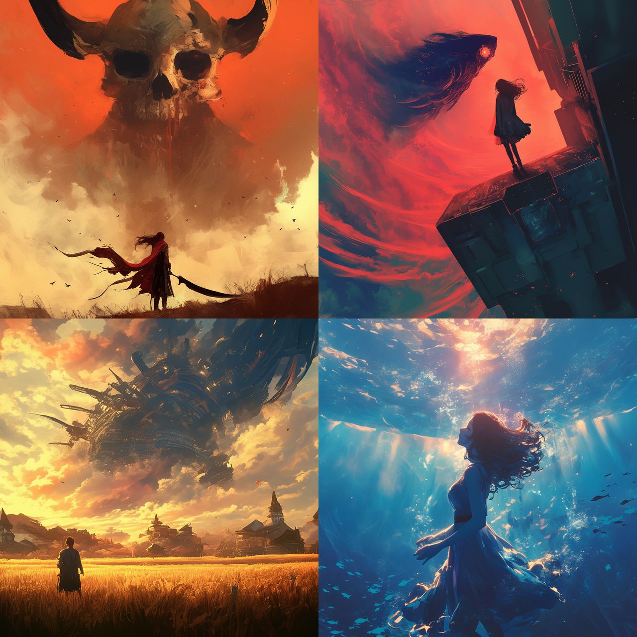 Guillem H. Pongiluppi style, Midjourney Niji 6, render 1 of 4