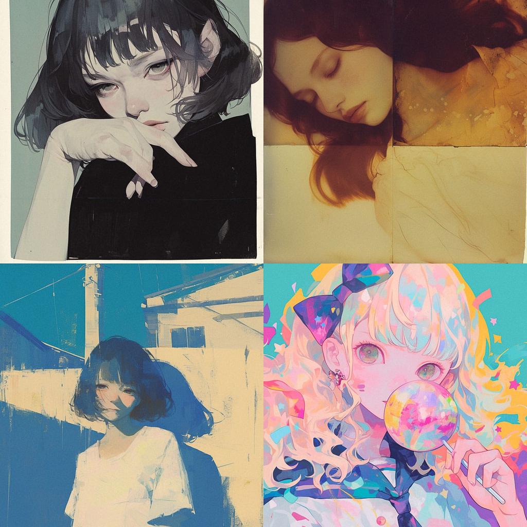 Gum Bichromate style, Midjourney Niji 6, render 1 of 4