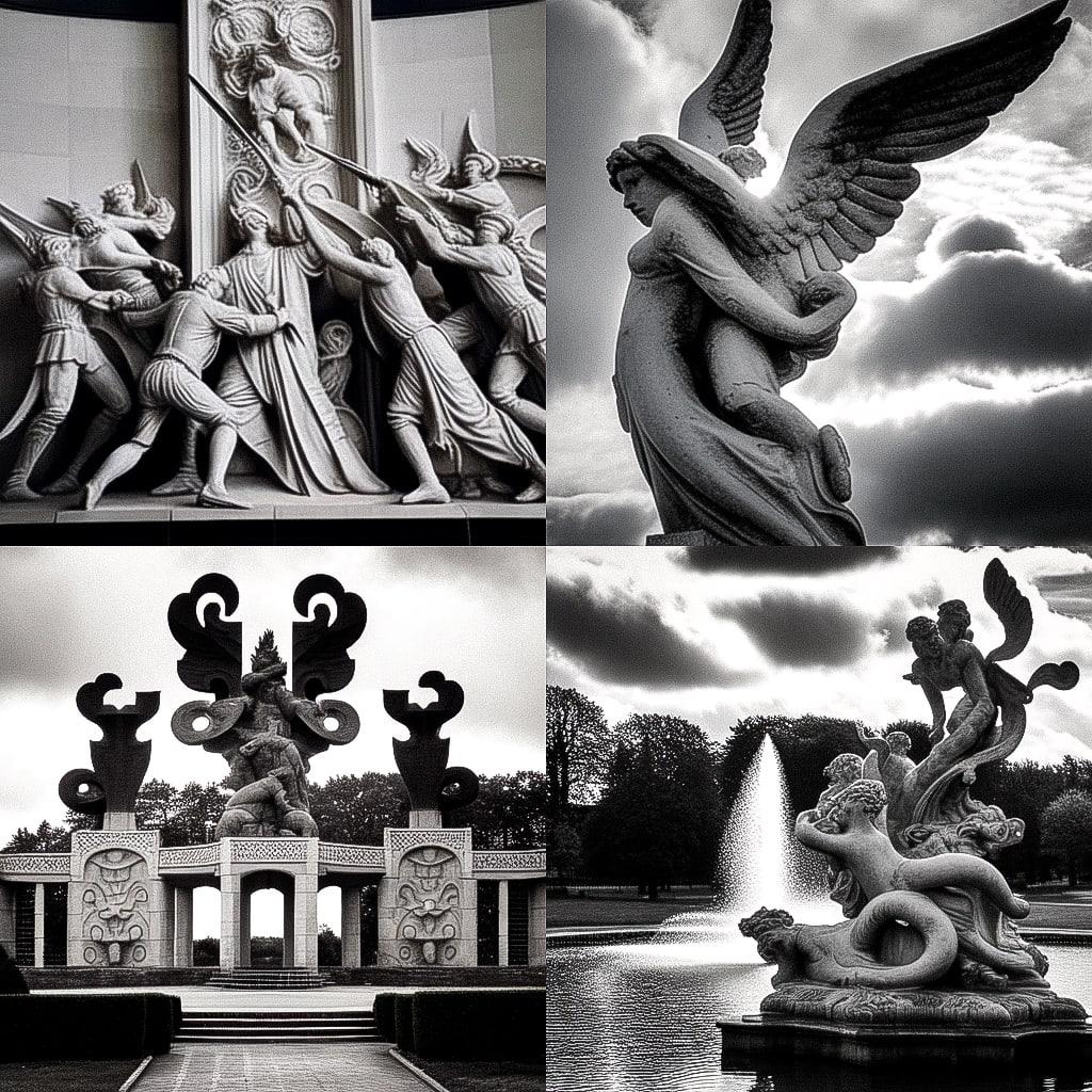 Gustav Vigeland style, Midjourney Niji 4, render 1 of 4