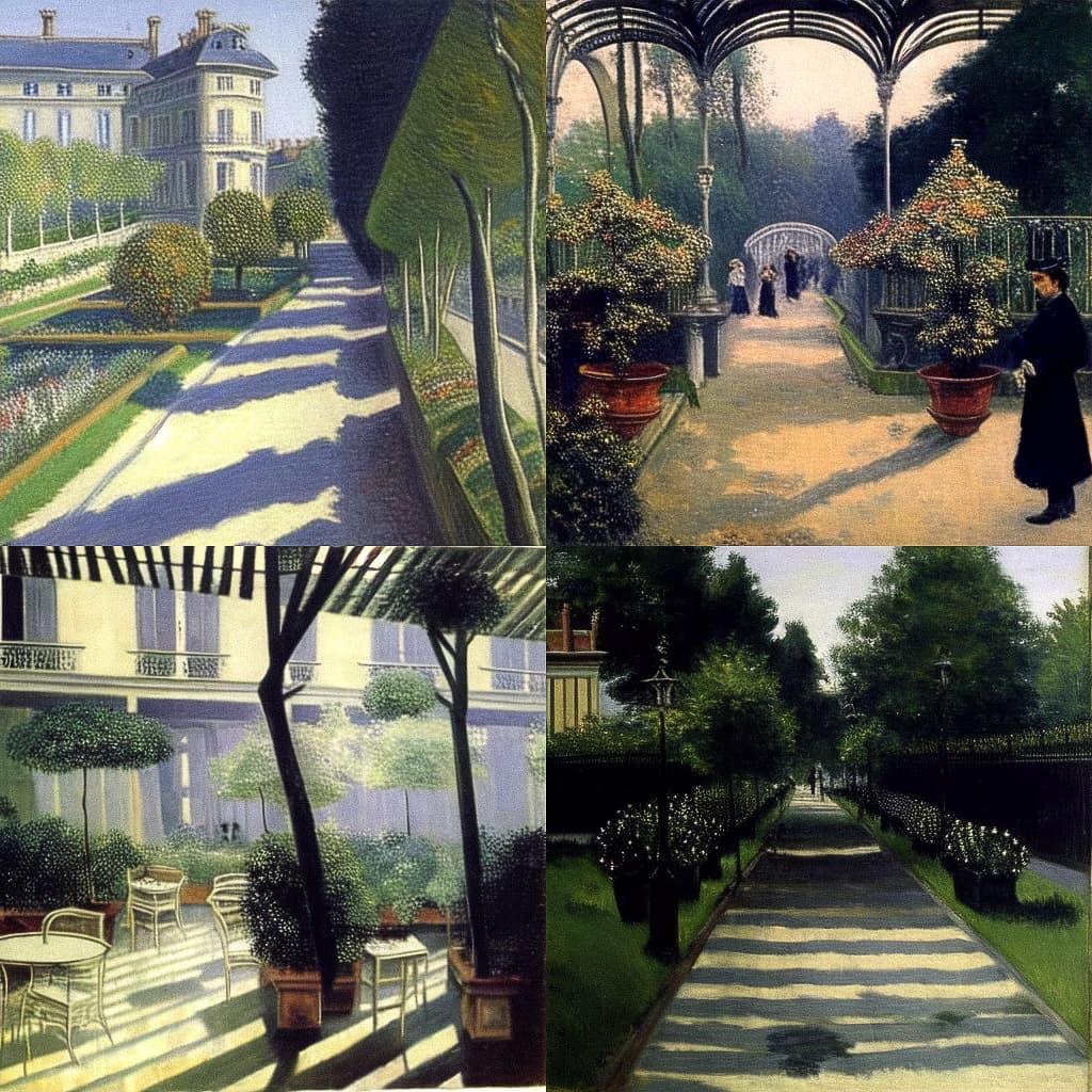 Gustave Caillebotte style, Midjourney Niji 5, render 1 of 4
