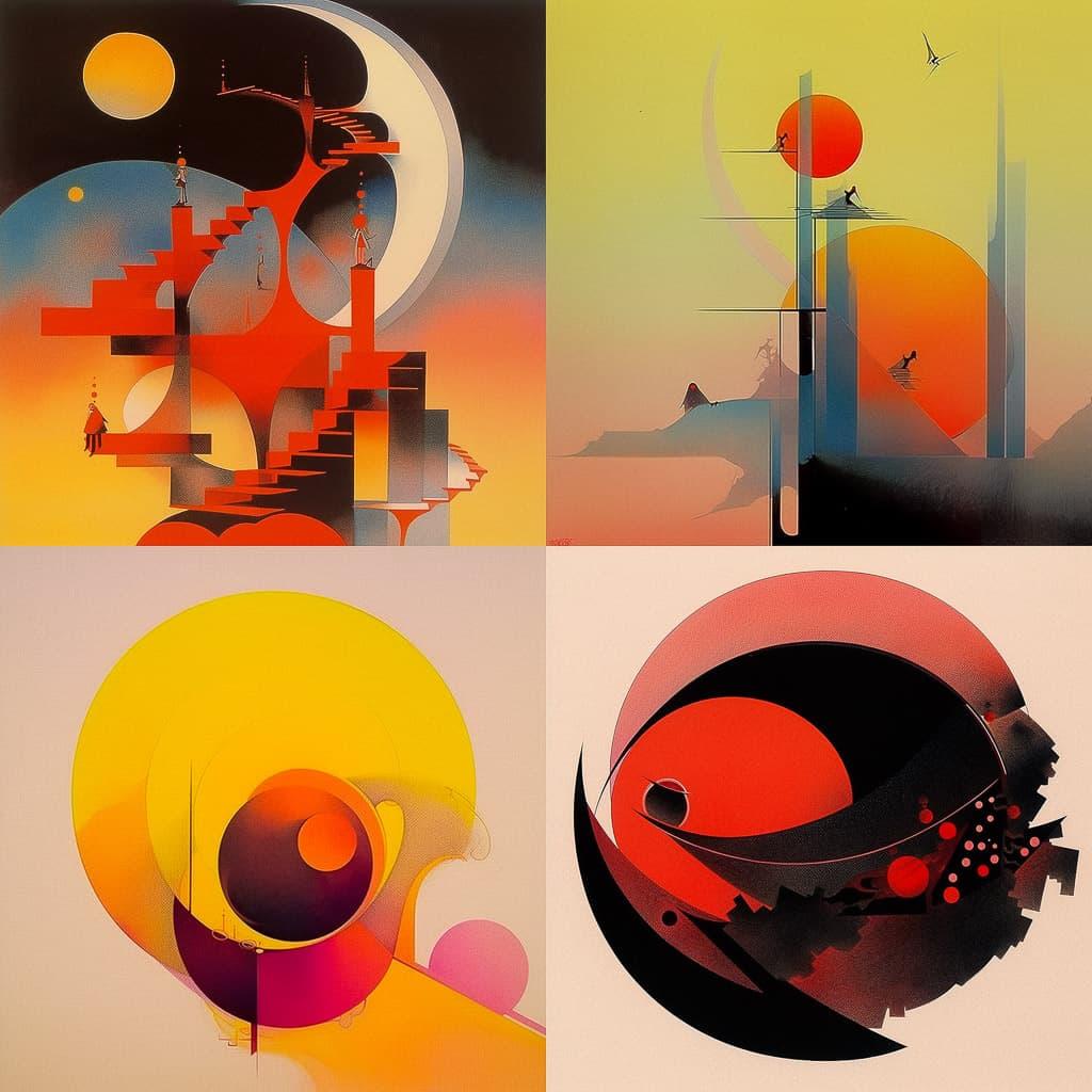 Gyorgy Kepes style, Midjourney Niji 5, render 1 of 4