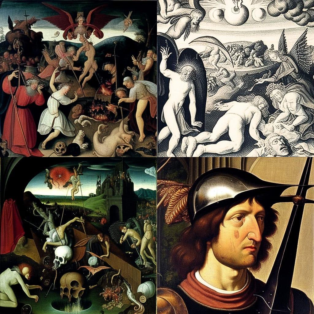 Hans Baldung style, Midjourney Niji 4, render 1 of 4