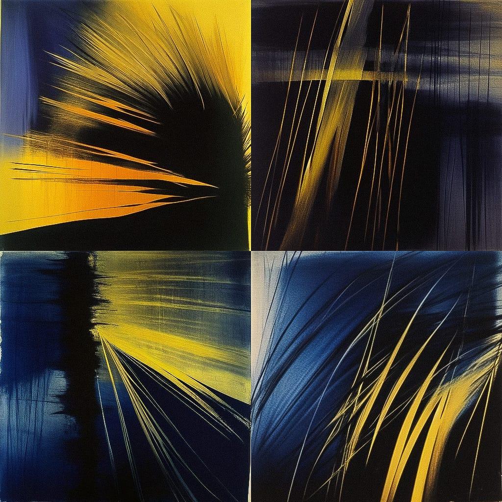 Hans Hartung style, Midjourney Niji 4, render 1 of 4