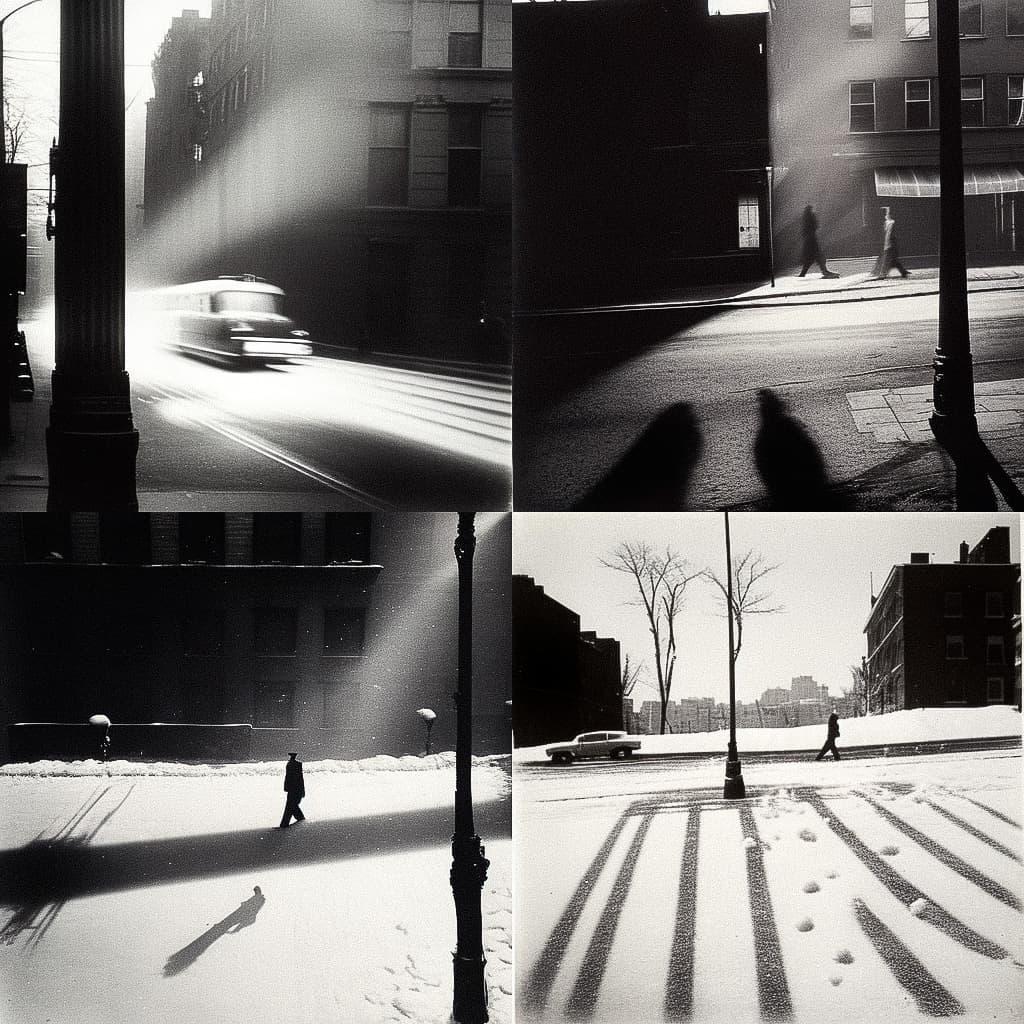 Harry Callahan style, Midjourney Niji 5, render 1 of 4