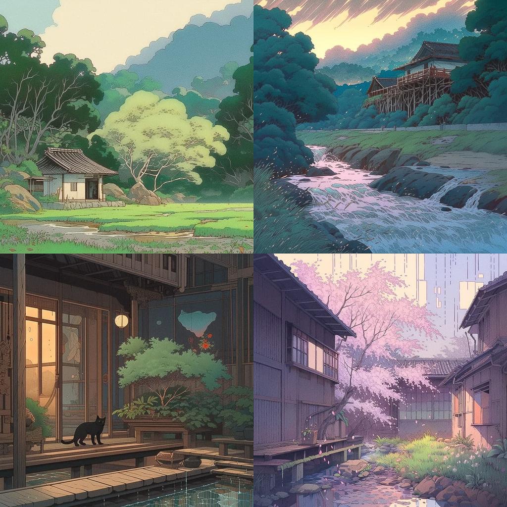 Hasui Kawase style, Midjourney Niji 5, render 1 of 4