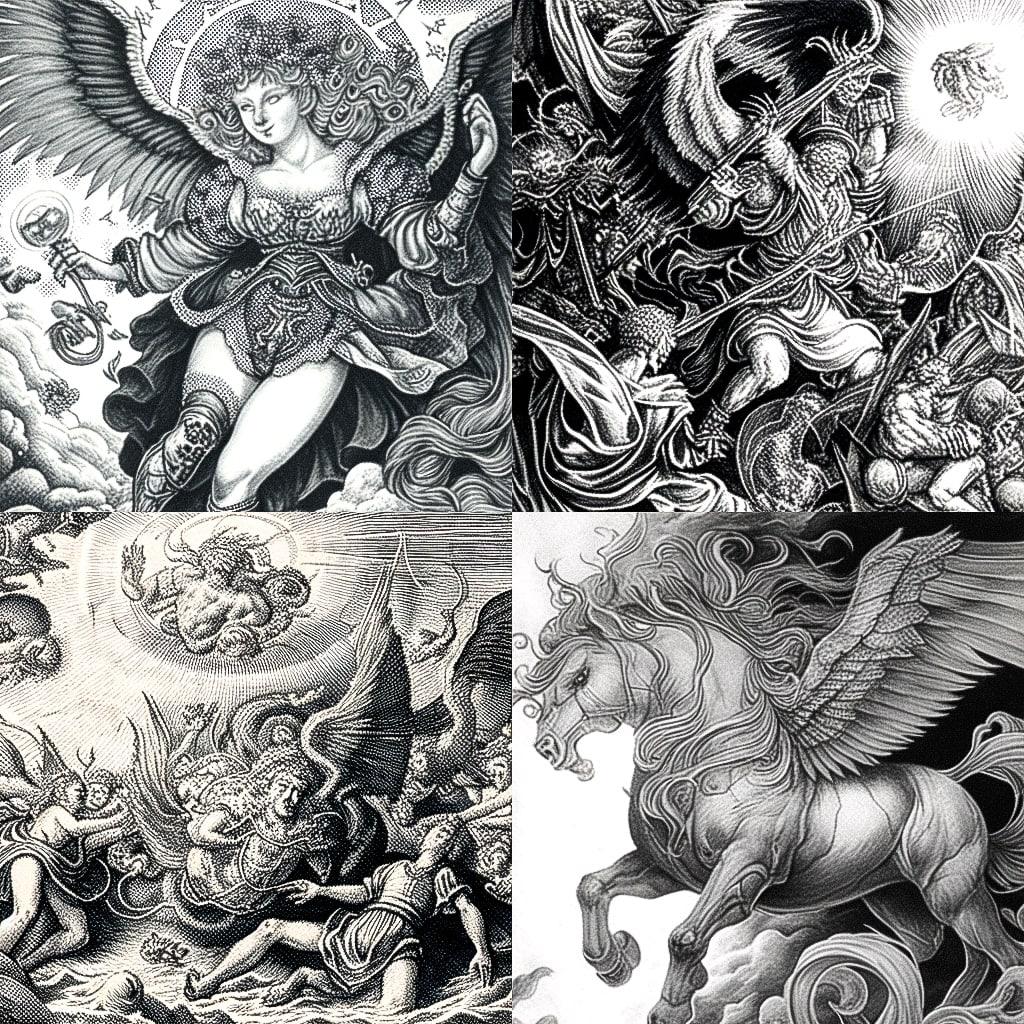 Hendrick Goltzius style, Midjourney Niji 4, render 1 of 4