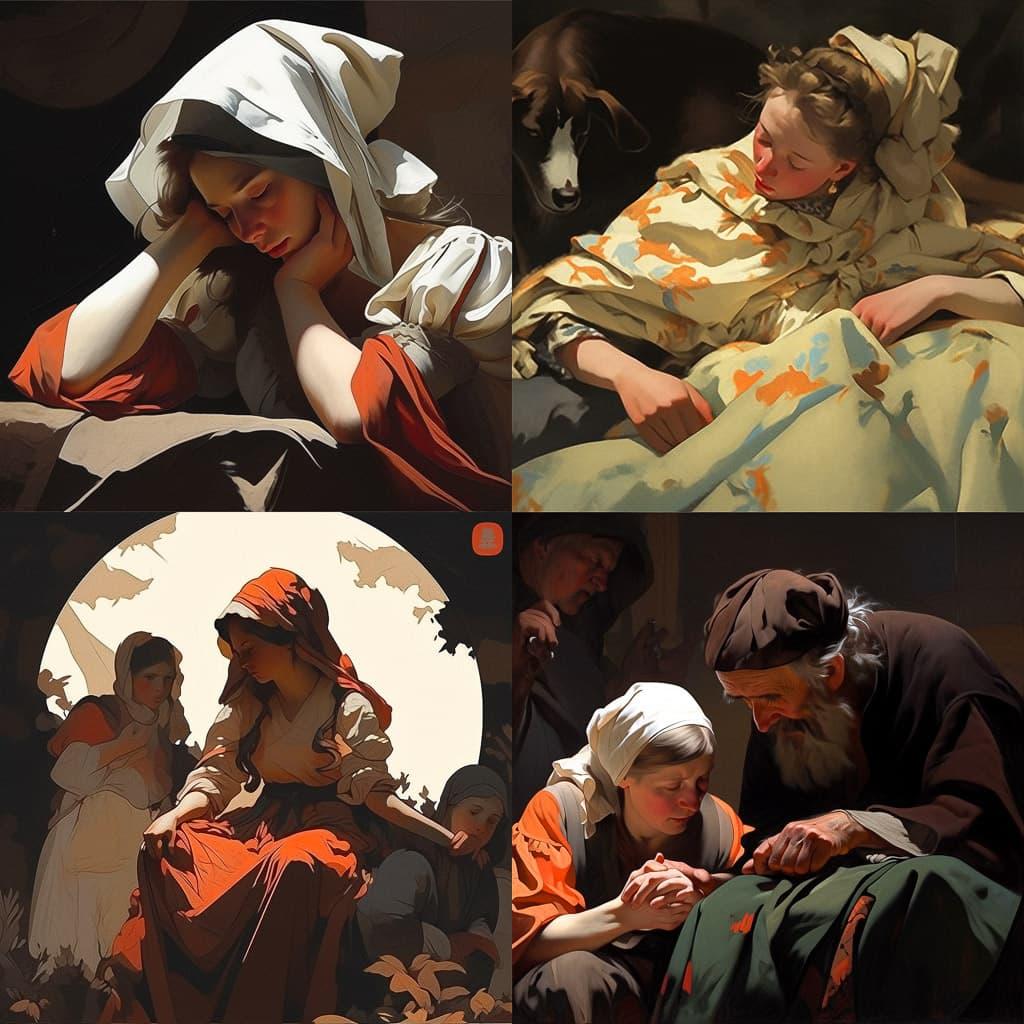 Hendrick ter Brugghen style, Midjourney Niji 5, render 1 of 4