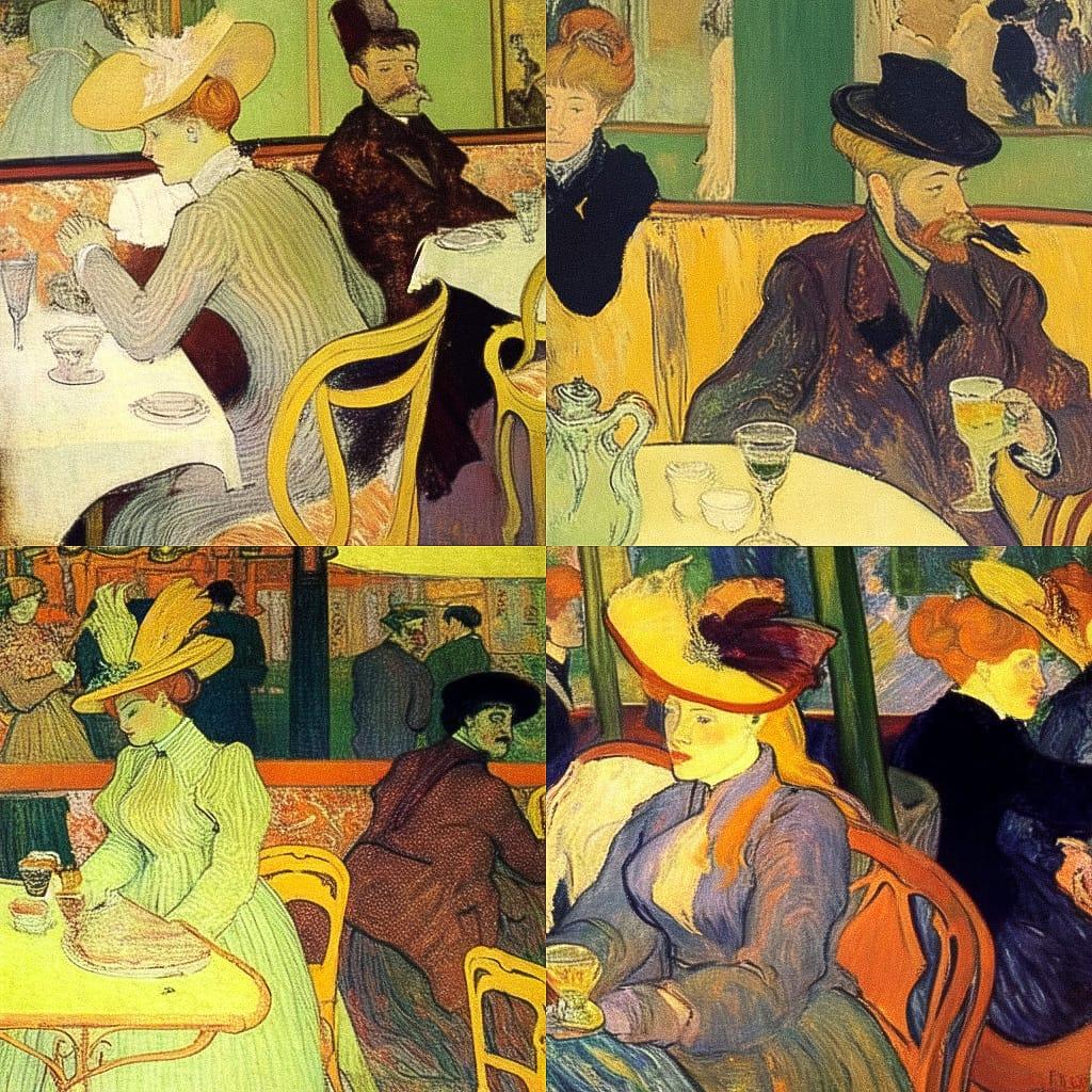 Henri de Toulouse-Lautrec style, Midjourney Niji 4, render 1 of 4