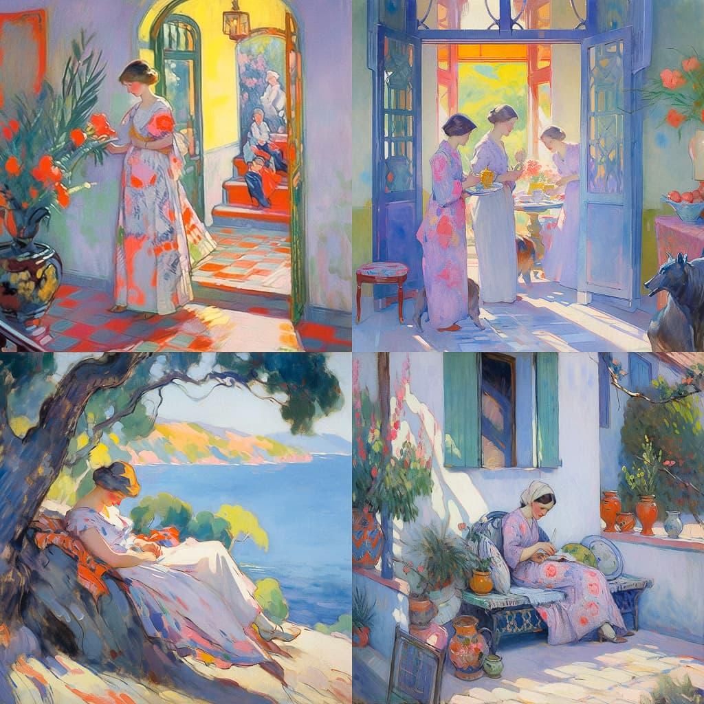 Henri Lebasque style, Midjourney Niji 5, render 1 of 4