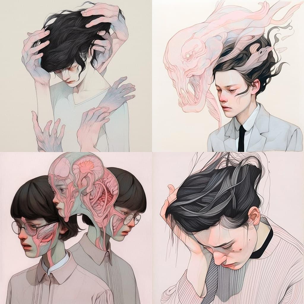 Henrietta Harris style, Midjourney Niji 5, render 1 of 4