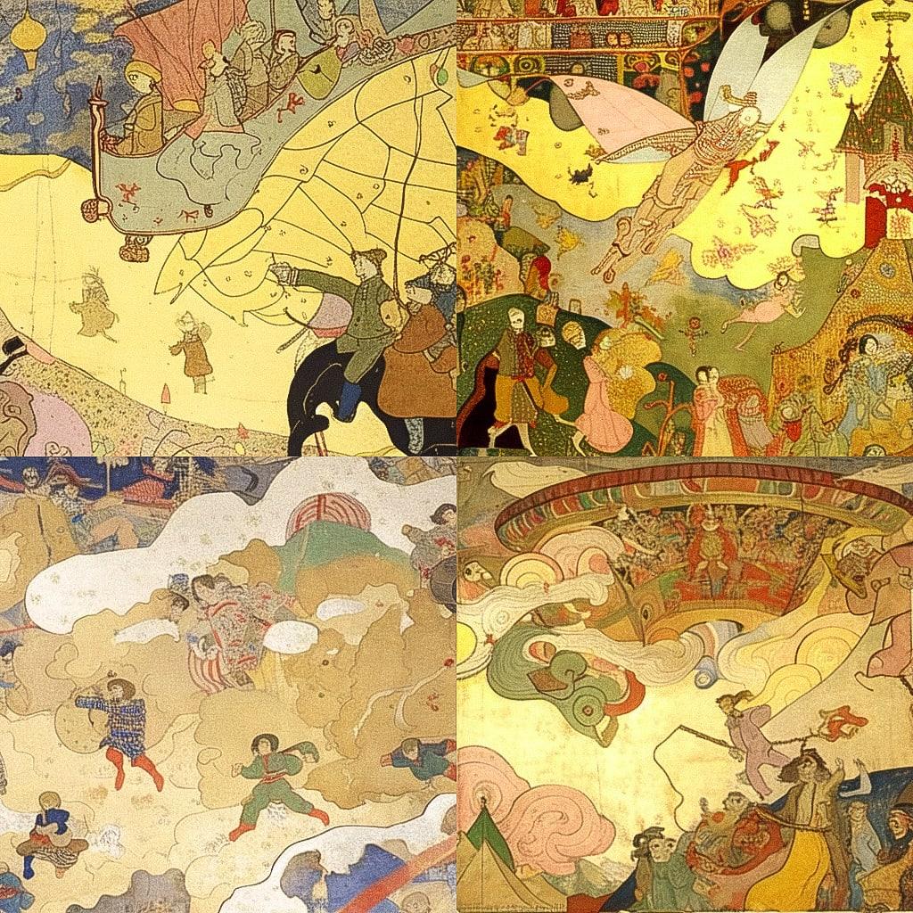 Henry Darger style, Midjourney Niji 4, render 1 of 4