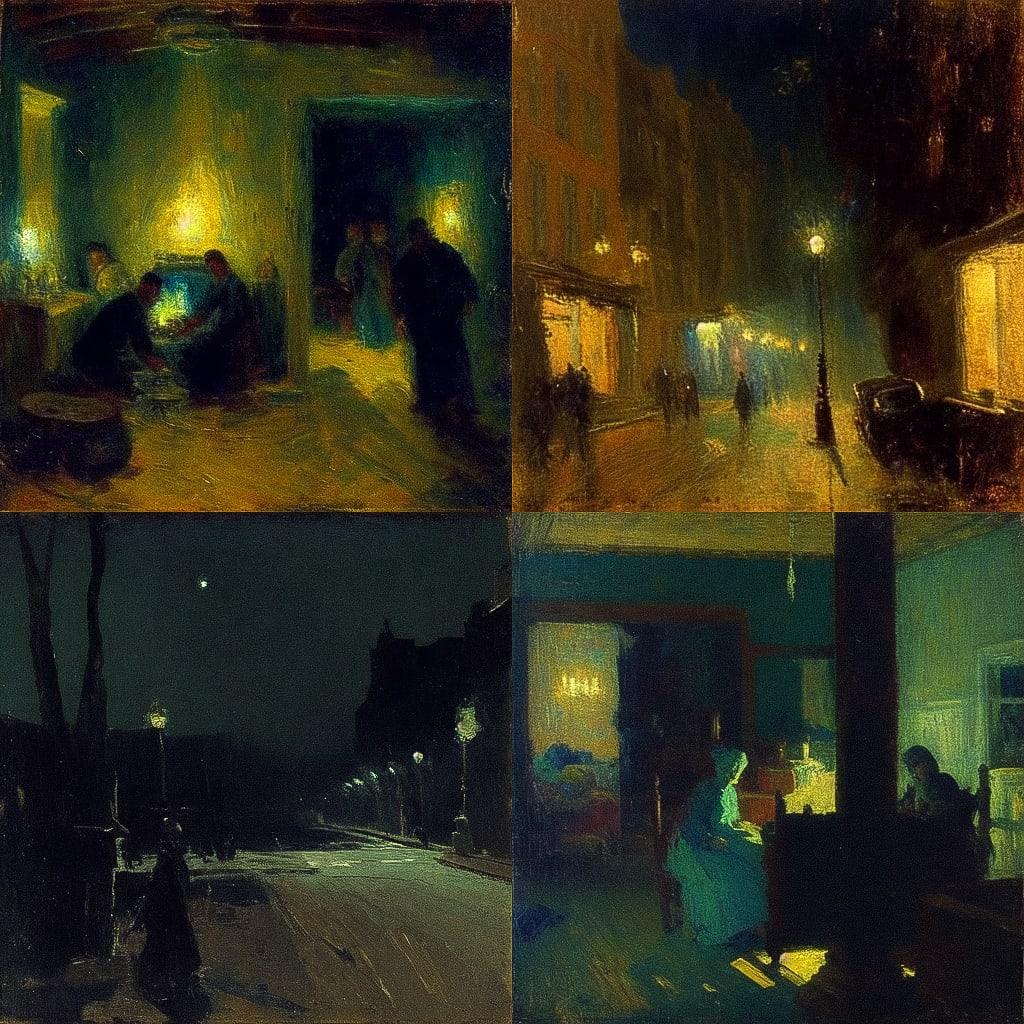 Henry Ossawa Tanner style, Midjourney Niji 4, render 1 of 4