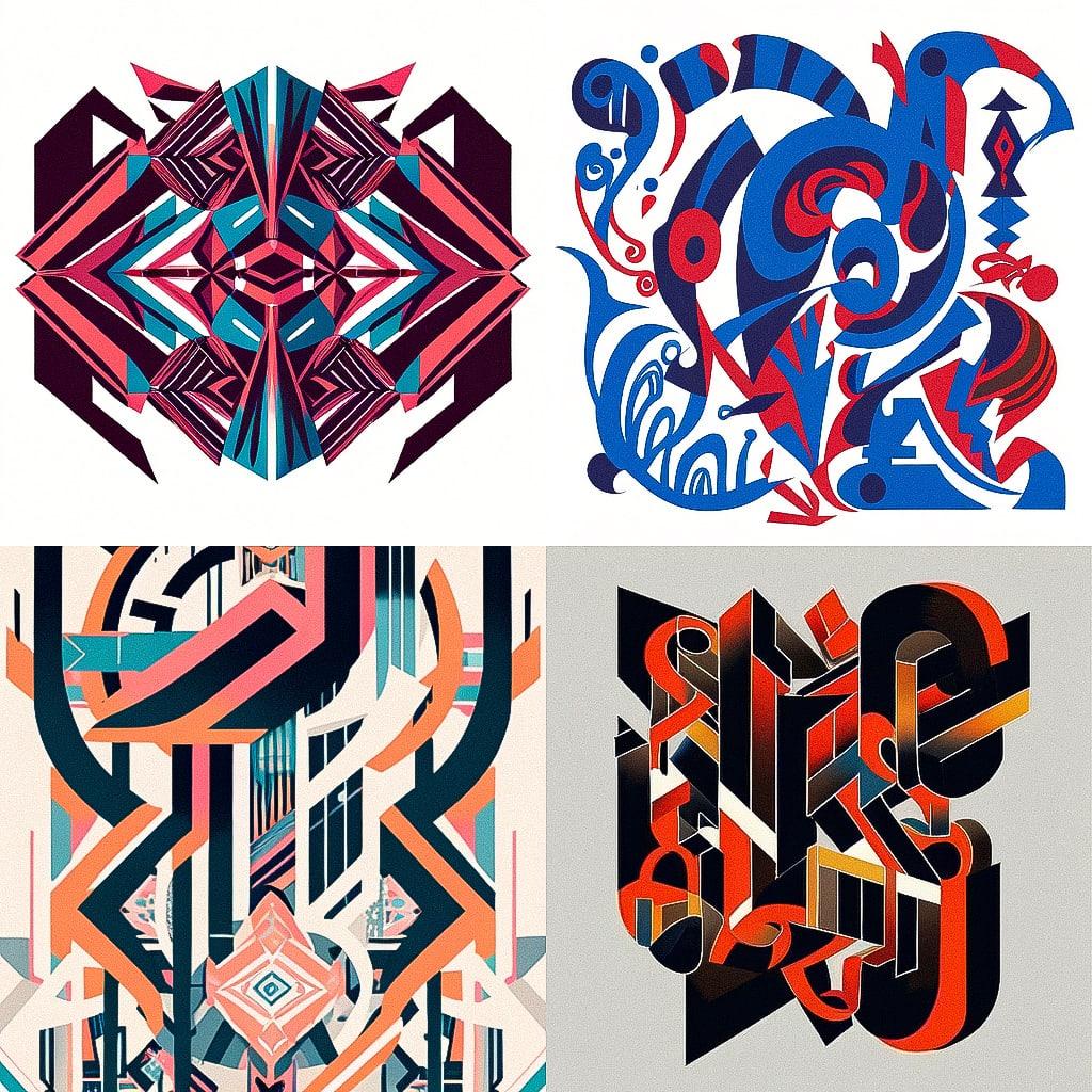 Herb Lubalin style, Midjourney Niji 4, render 1 of 4