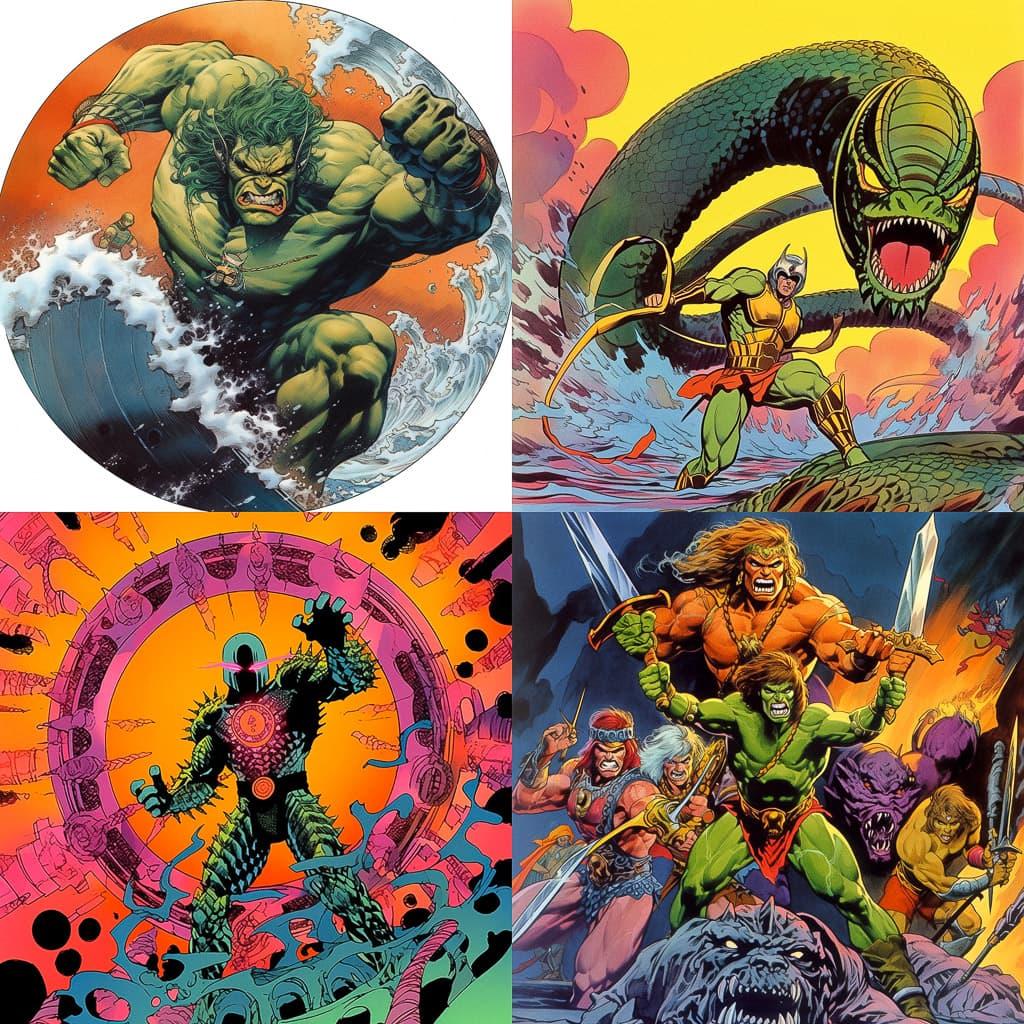 Herb Trimpe style, Midjourney Niji 5, render 1 of 4