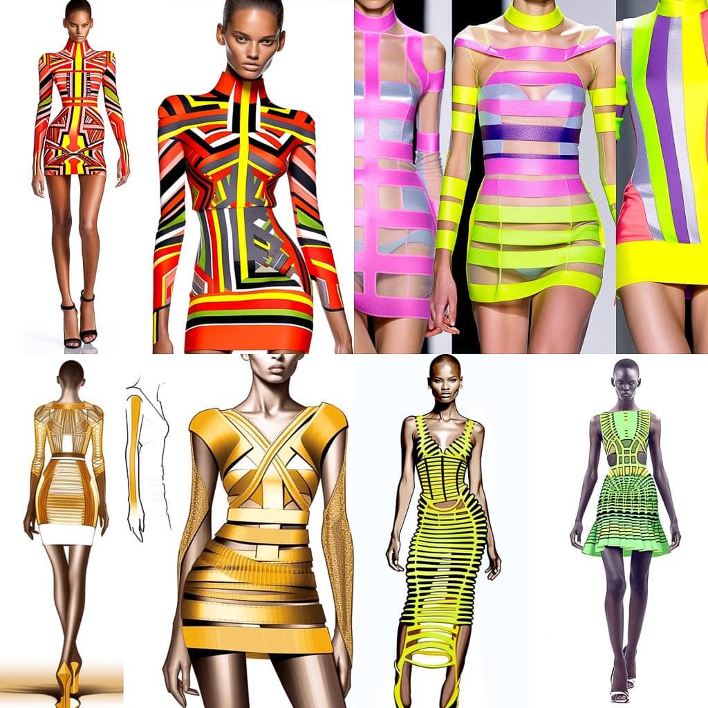 Herve Leger style, Midjourney Niji 5, render 1 of 4