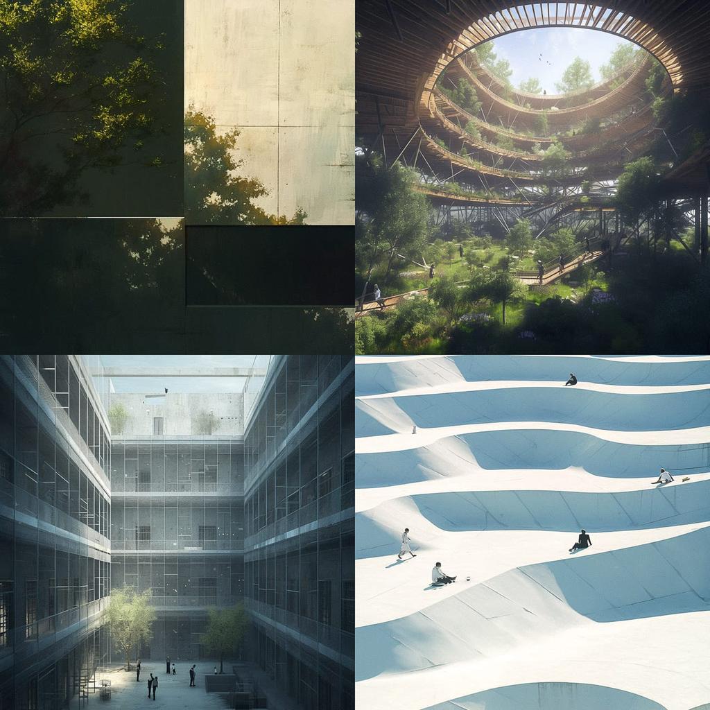 Herzog & de Meuron style, Midjourney Niji 6, render 1 of 4