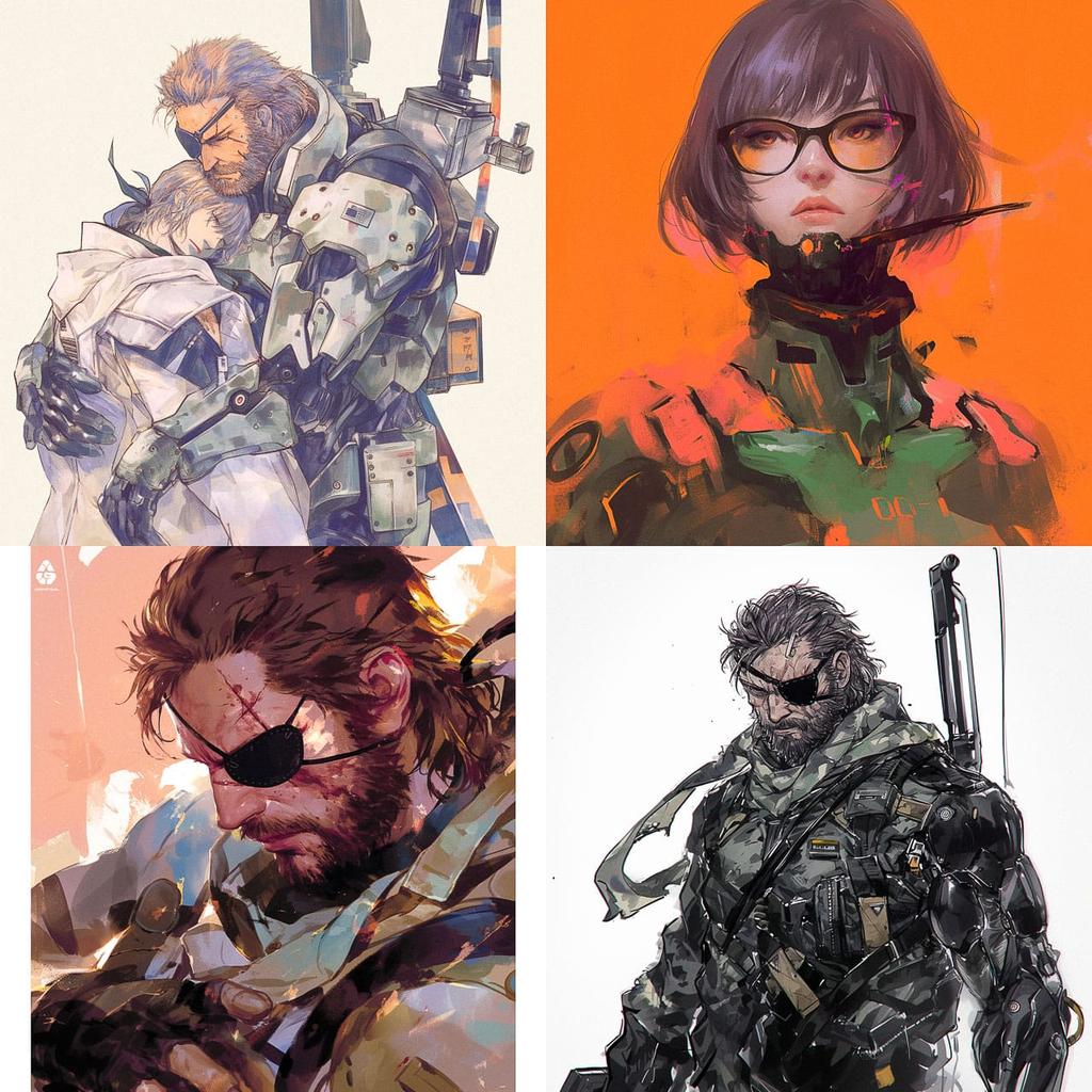 Hideo Kojima style, Midjourney Niji 5, render 1 of 4
